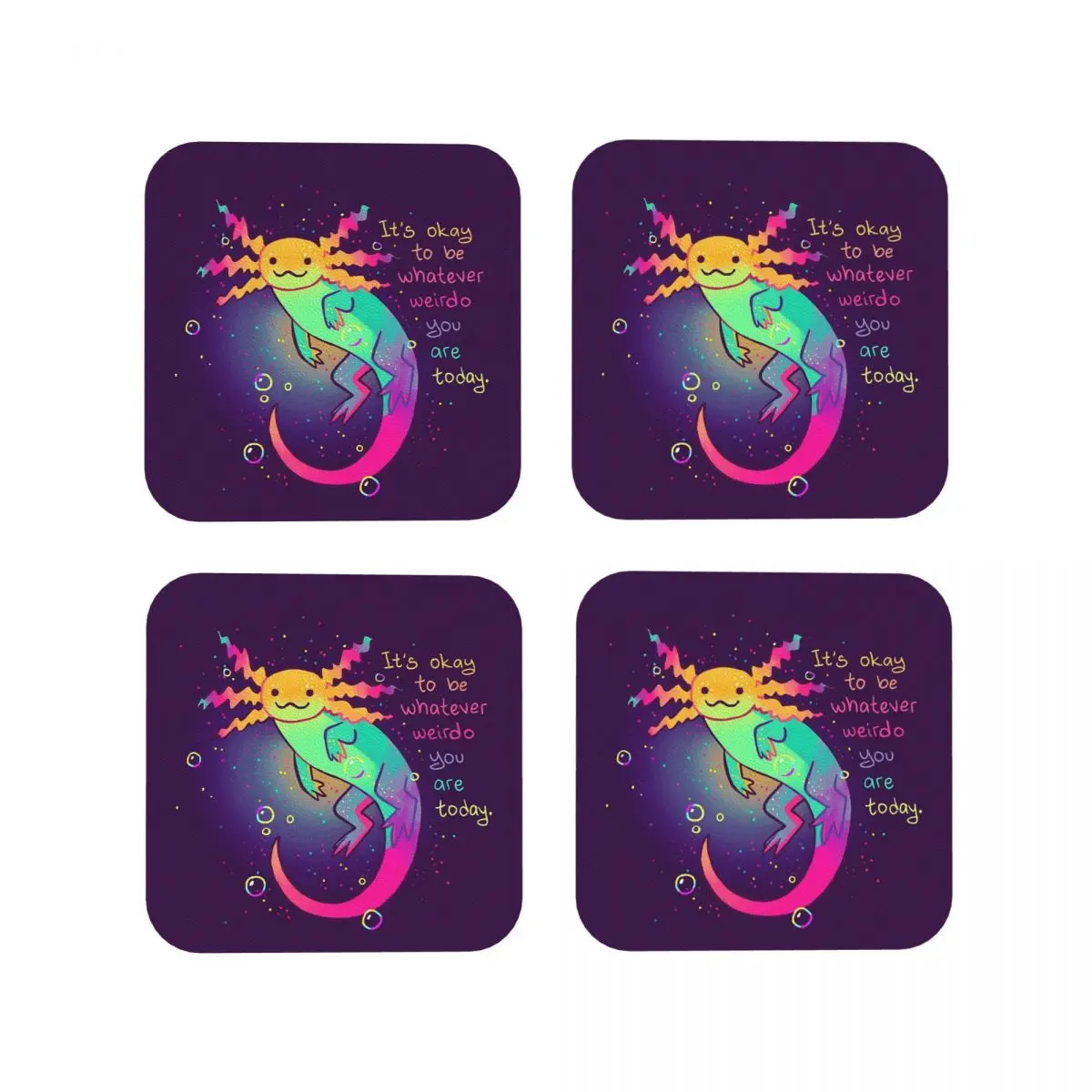 It's Okay To Be Whatever Weirdo You Are Today Coasters Kitchen Placemats Cup Coffee Mats For Decor Home Tableware Pads Set of 4