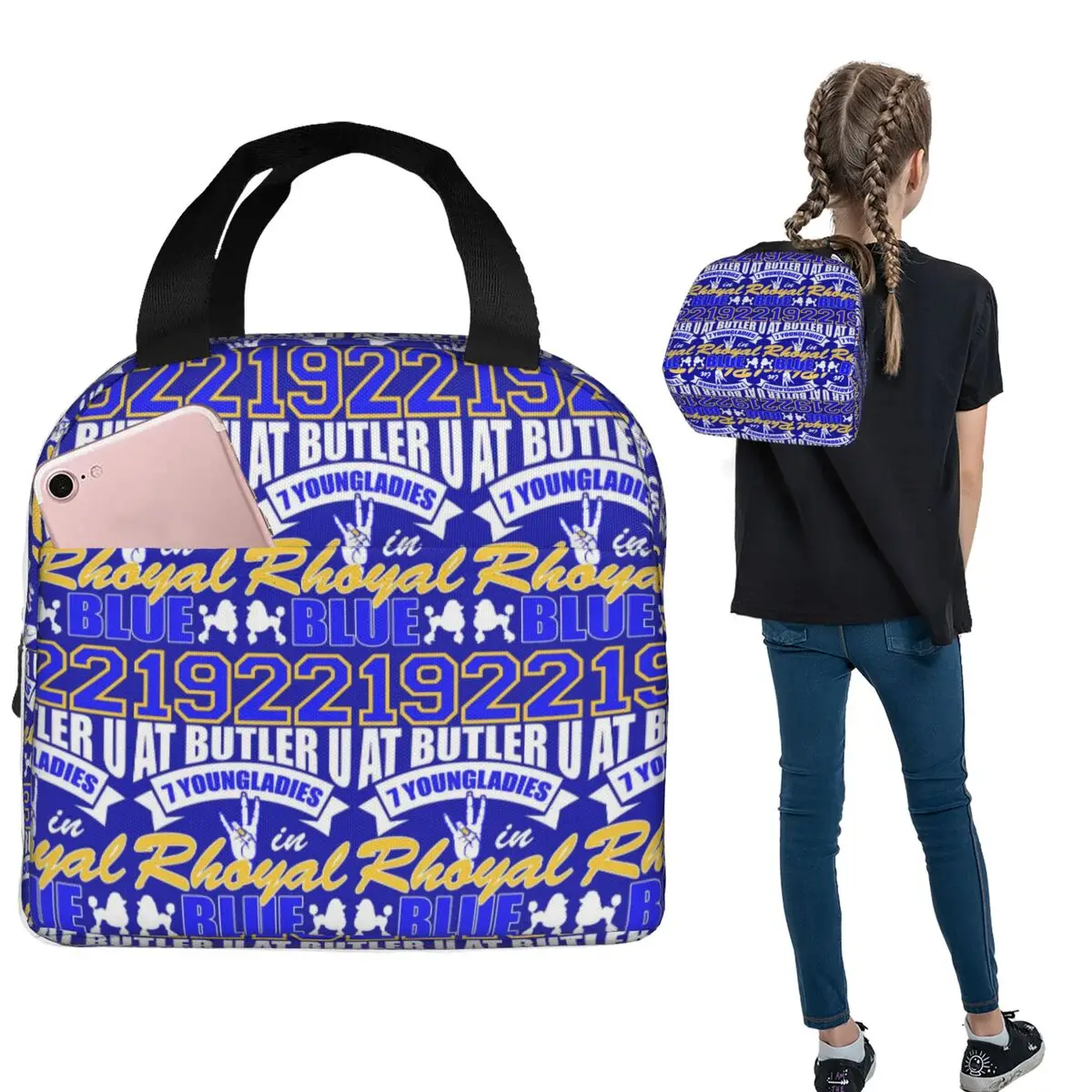 Sigma Gamma Rho 1922 At Butler U 7 Youngladies Bolsa térmica para el almuerzo para mujeres y niños, cajas de comida portátiles, bolsa térmica para el almuerzo