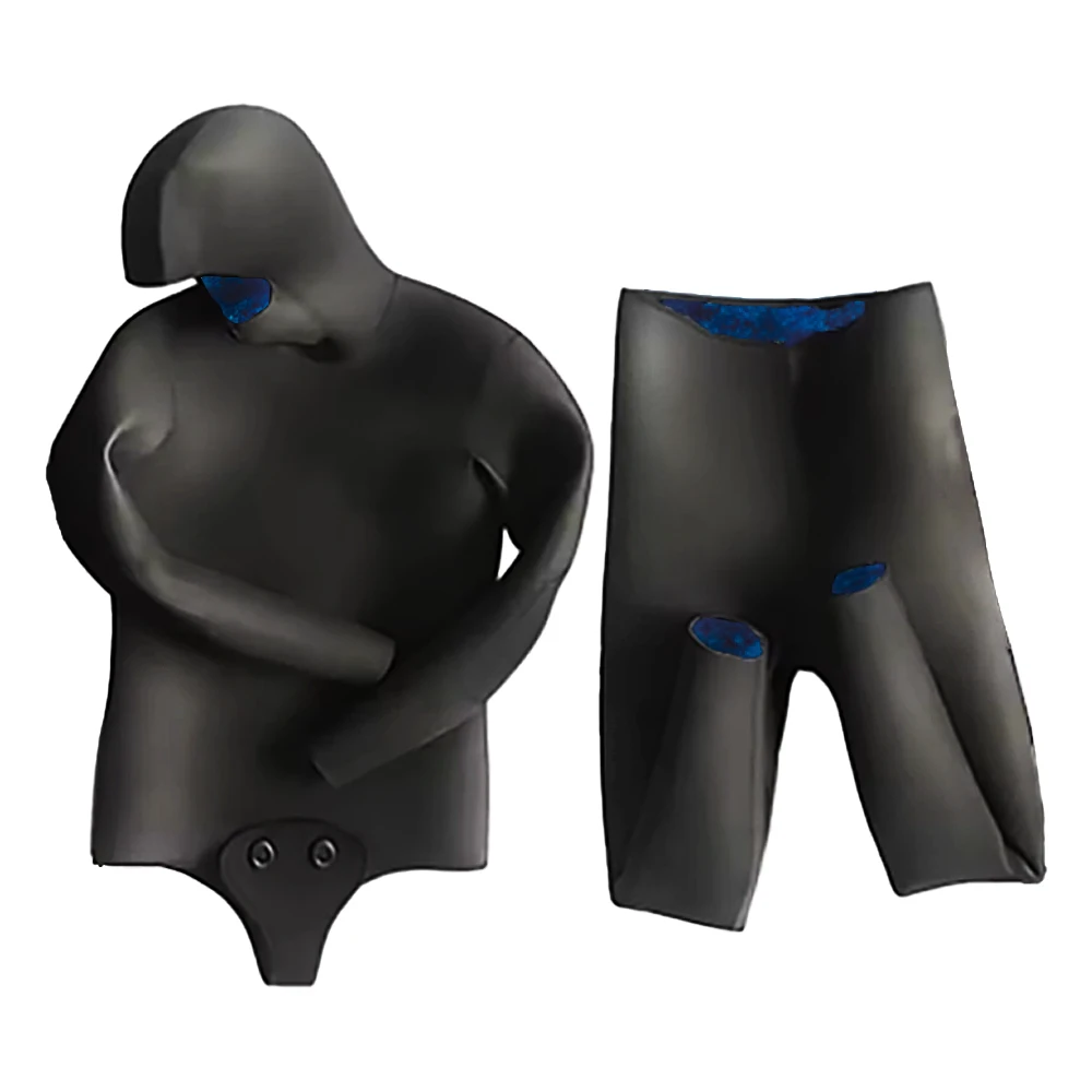 DEMMET 3mm-5mm CR Neoprene Wetsuit Open Cell Free Diving Suit Camouflage Two-Piece Set Mens Snorkeling Spearfishing Wetsuit