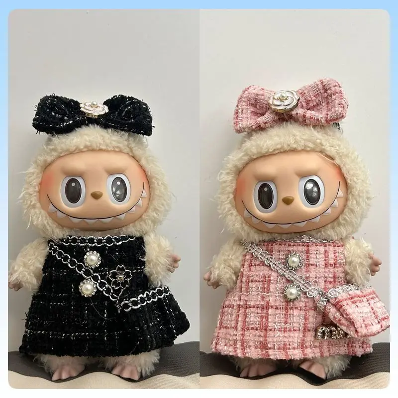 

Для 17 см куклы Лабубу, модные наряды, стильные ансамбли для Labubu V1 V2 V3, плюшевые куклы, красивые и элегантные изменения костюма