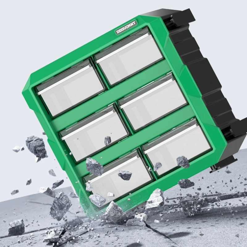 Drawer-Type Tool Box |Stackable Plastic Organizer with Dividers for Small Parts, Screws and Electronic Components JT40