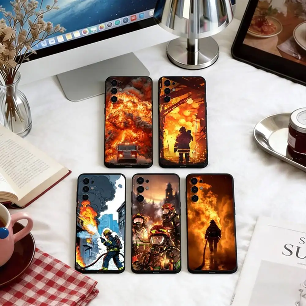 Firefighters Put Out F-Fires Phone Case For Samsung S25,S24,S21,S22,S23,S30,Ultra,S20,Plus,Fe,Lite,Note,10,Soft Black Cover