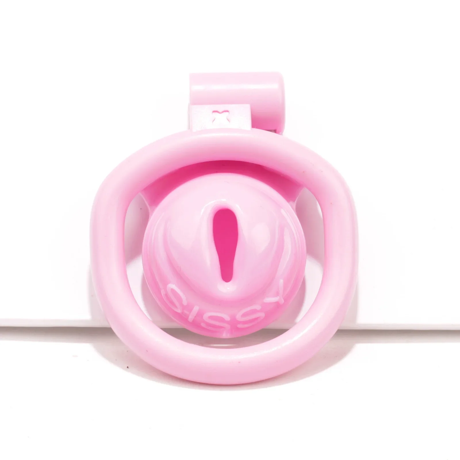 New Cute Male Sissy Negative Pink Chastity Lock Innie Chastity Cage Penis Binding Chastity Device Strap 4 Rings Adult Sex Toys