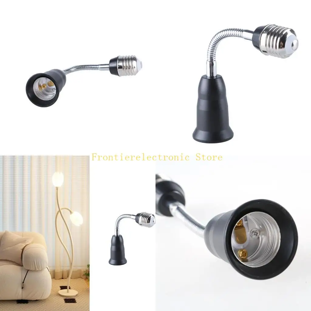 G8DB E27 to E27 Extension Socket Adapter 360 Degree Rotatable Supports Up to 100W, Adjustable 19cm Length Converters