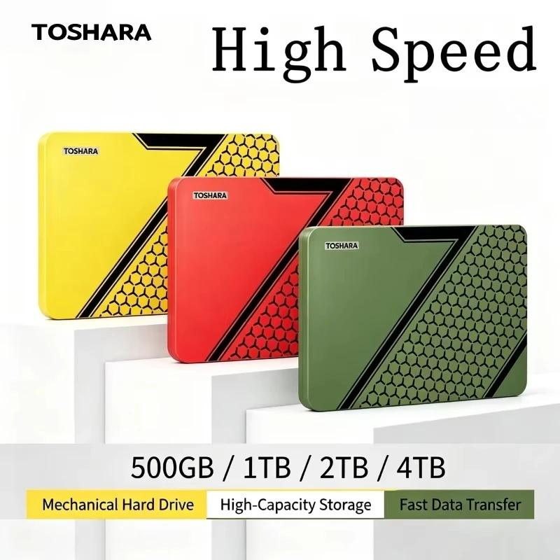 TOSHARA A3 Portable External Hard Drive 4TB 2TB 1TB 500GB Storage Device for Smartphone Laptop Desktop Max Pro Speed