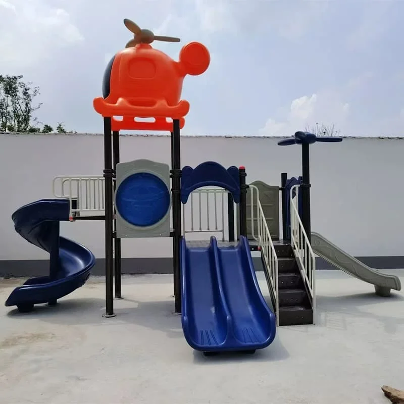 Eco-Friendly Outdoor Amusement Equipment Kids Plastic Slide Playground Commercial Outdoor Play Station