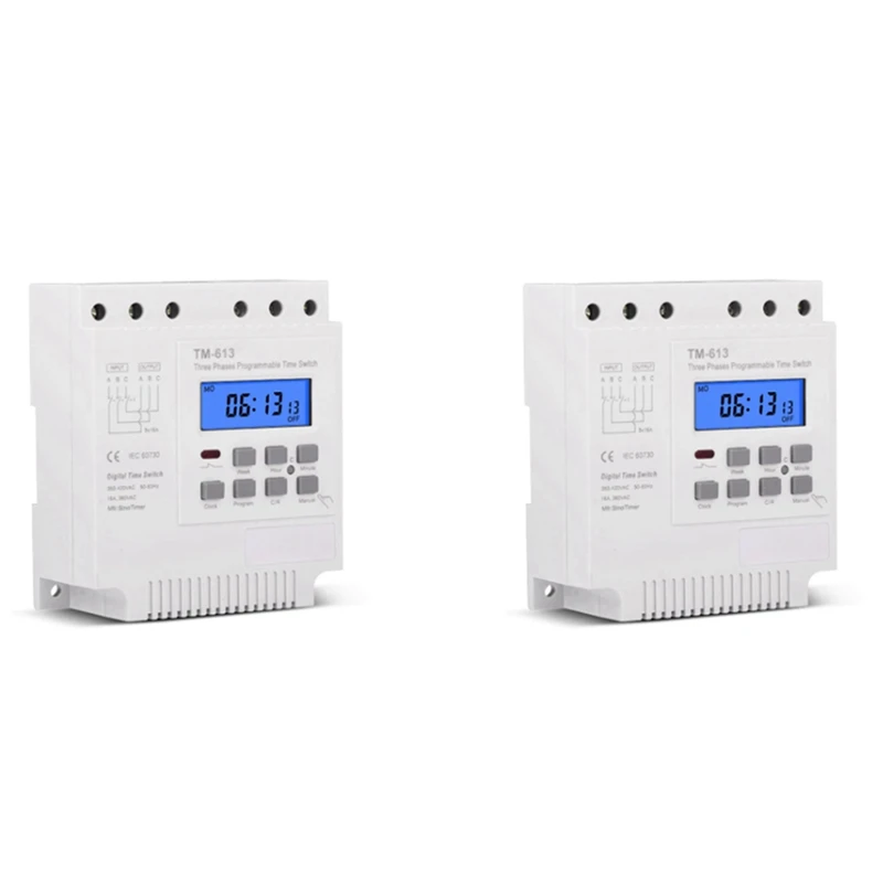 2X Three Phases 380V 415V TIMER Programmable Switch With Backlight