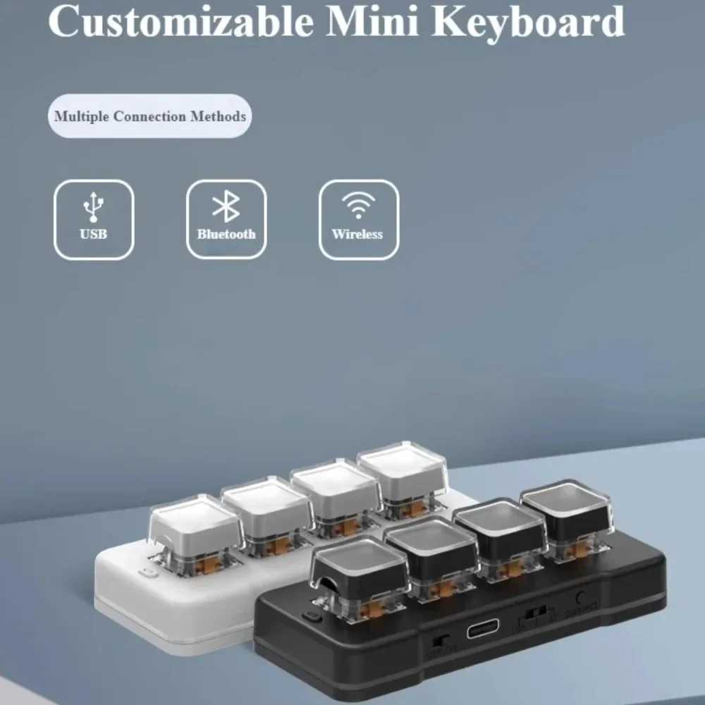 MK424Pro 4-Key Wireles Mini Keyboard Customized Programmable PC Laptop Office Mechanical Keypad Gaming Accessories Gamer Gifts