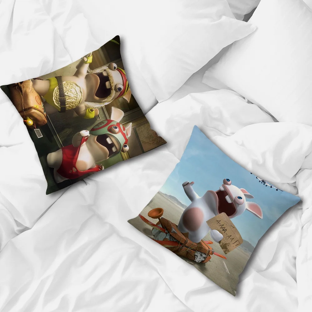 Cartoon R-Ravings Cute R-Rabbids cushion cover Accessories Square Cushion Room Bedroom Headboard Sofa Living Backrest Car Nap