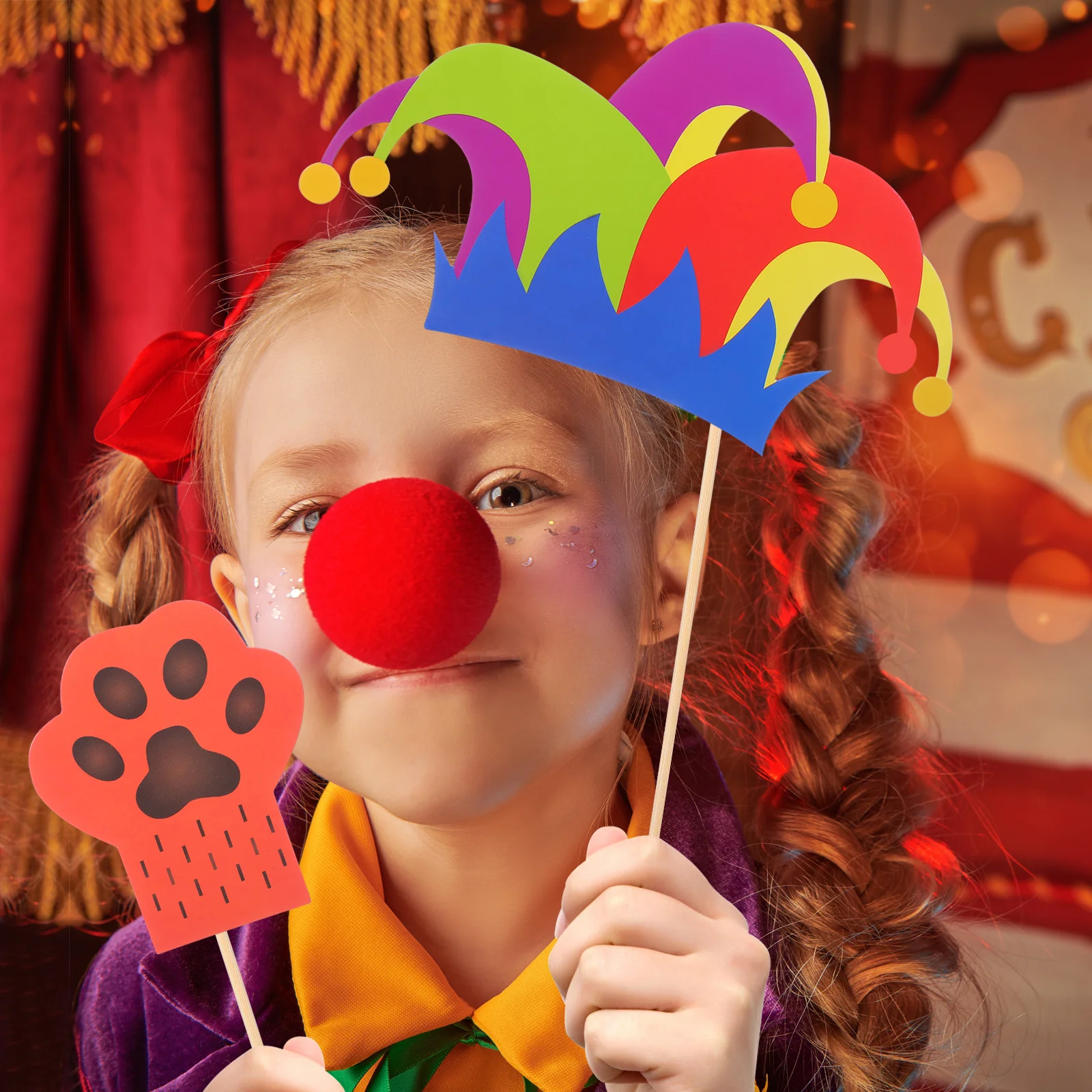 

36Pcs Joyful Photo Prop Accessories Mustache Glasses Cat Clown for Wedding Birthday Parties Simple Decoration Circus Photo Props