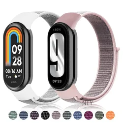 Nylon loop watchband For Xiaomi mi Band 8 smartwatch Sport miband8 NFC Correa Breathable Replacement Bracelet mi band 9 8 Strap