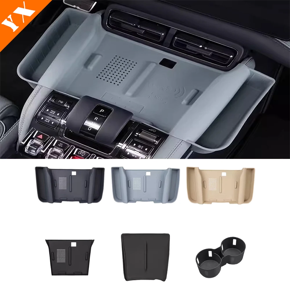 

For BYD Leopard 5 Accessories 2024 2025 Car Wireless Charging Silicone Pad,Central Control Storage Box Pad,Anti Slip Protection