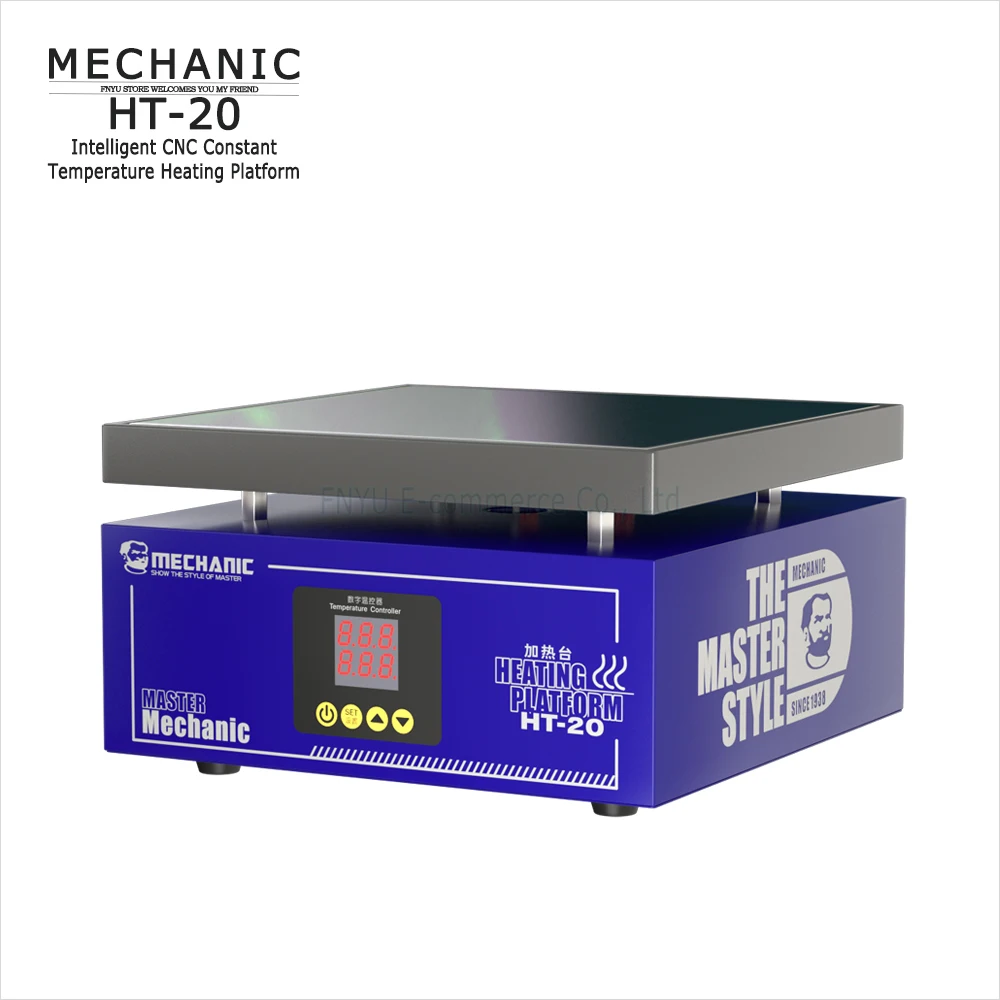 

Heating Table MECHANIC HT-20 Intelligent Constant Temperature Double Digital Display for Repair Mobile Phone PCB Heat Platform