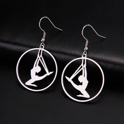 Unift Rhythmic Gymnastics Earrings for Women Aerial Silks Dancer Gymnast Ball Girl Dangle Earrings Fashion Sport Jewelry Gift