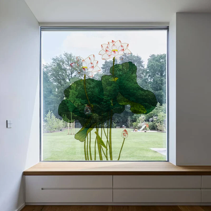 Custom size Stained Glass film Window Glass Film For  Bathroom Office Living Room Chicken
