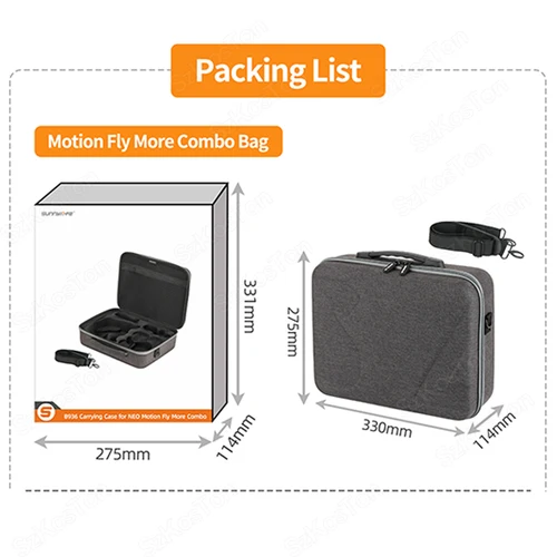 Imagen 2 del producto Para DJI NEO Estuche portátil bolsa impermeable cargador Base de batería caja de almacenamiento bolso gafas N3 caja de transporte accesorios para drones