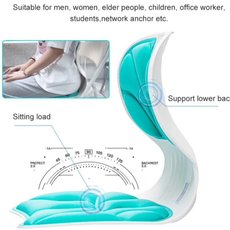 Chair Posture Corrector Lumbar Support Back Cushion For Posture Correcting Relief Posture Chair Cushion Ergonomic Washable Back