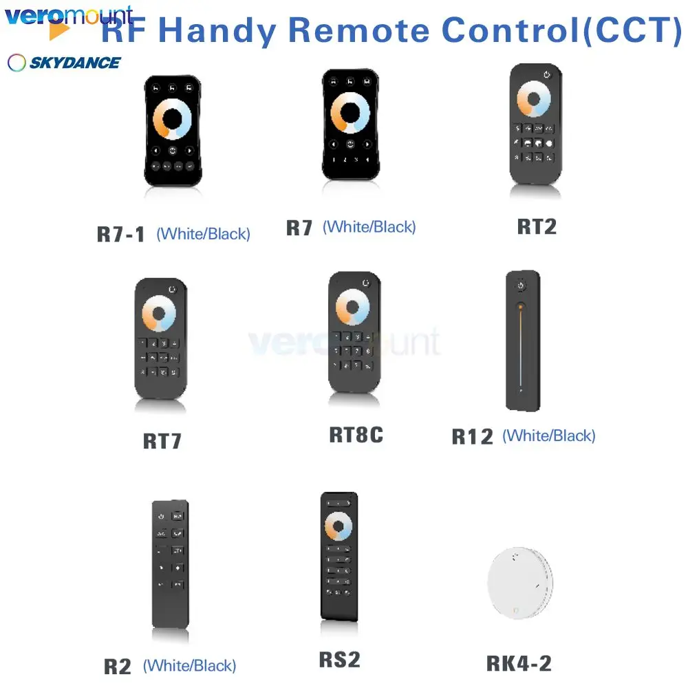 Skydance R7 R7-1 RT2 RT7 RT8C R12 R2 RS2 RK4-2 1 4 8Zones 2.4G Wireless RF Color Temperature Hand Remote for CCT Controller Use