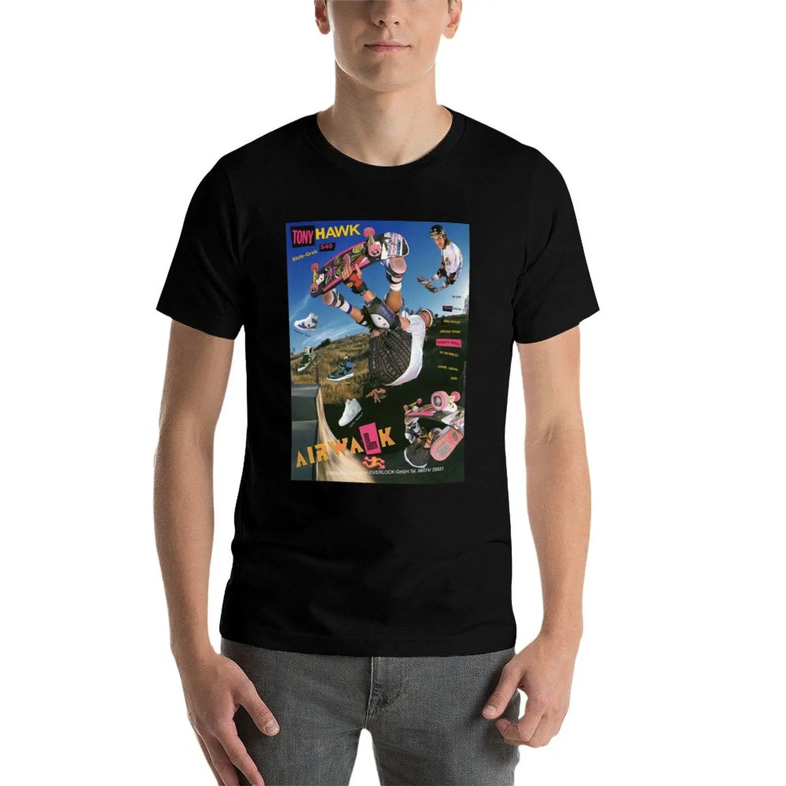 Tony Hawk Skateboard T-Shirt Summer Casual Cotton Tee Oversized Streetwear Tops Vintage Graphic Print Loose Fit Short Sleeve - view 4