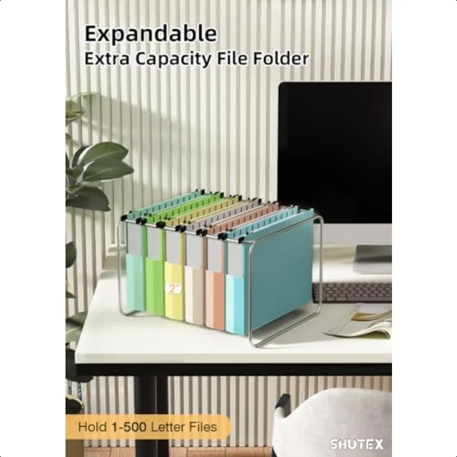 Extra Capacity Plastic Hanging File Folders12 Pack Reinforced Hang Folder Heavy Duty 2 Inch Expansion Filing Cabinet Folders Le