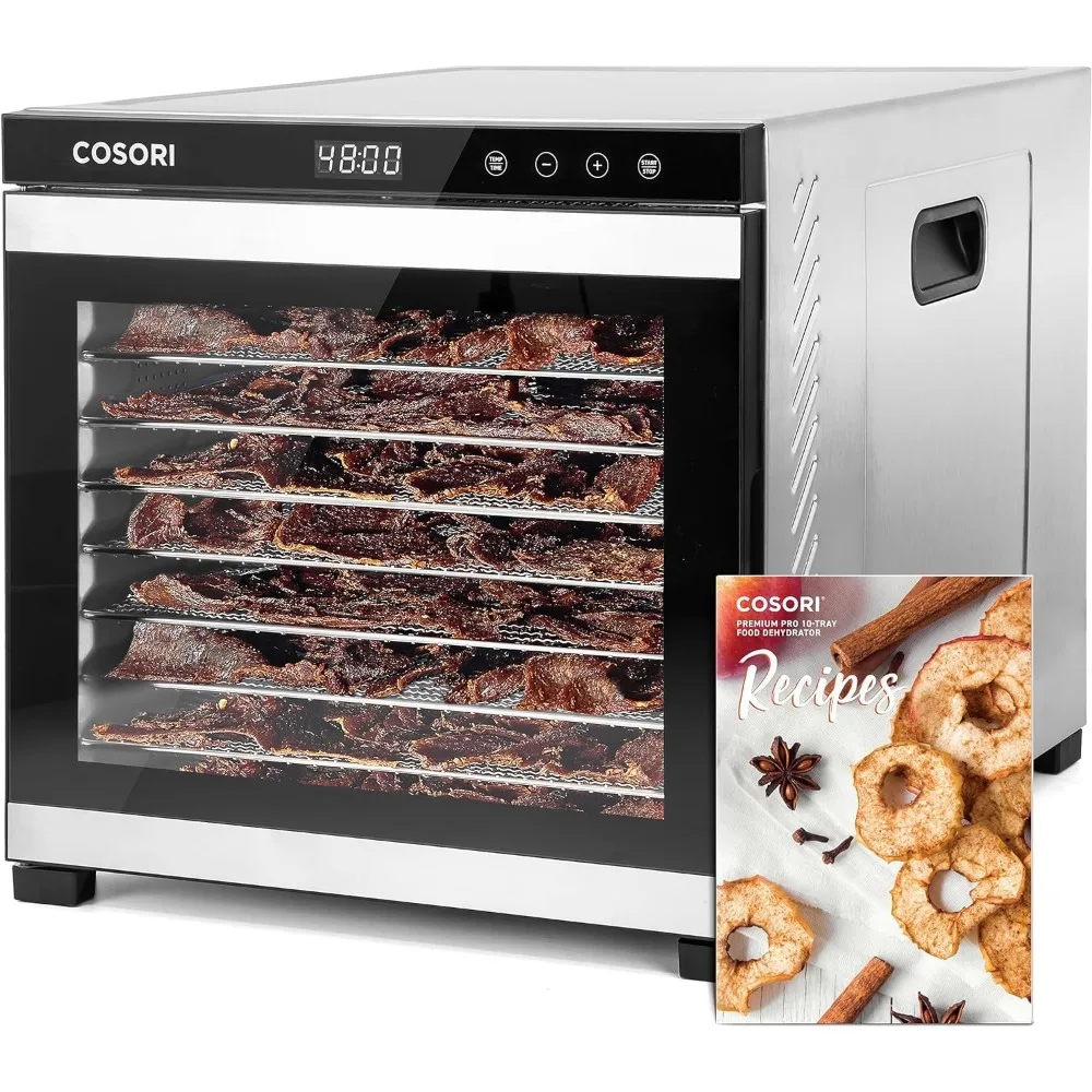 

Food Dehydrator for Jerky, 10 Trays, 16.2ft² Drying Space, 165°F Temperature Control, 48H Timer, 1000W Dehydrator Machine