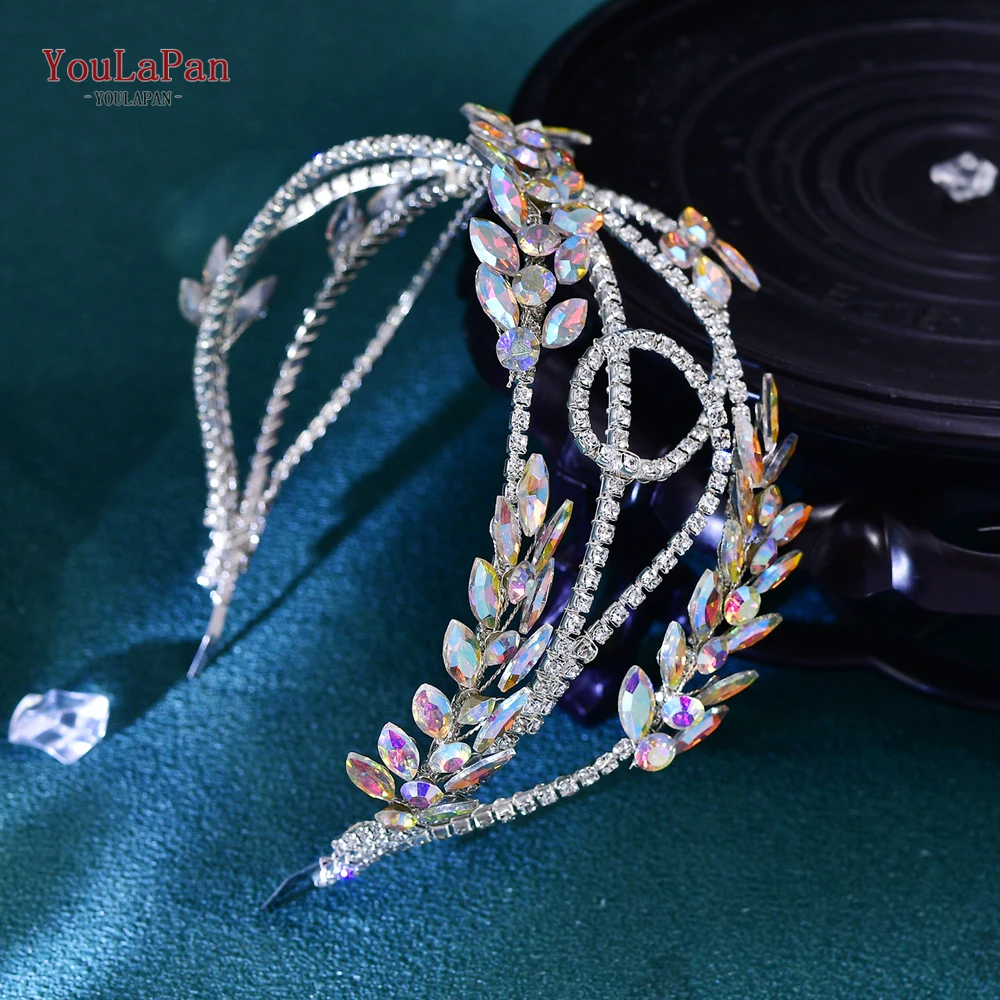 TOPQUEEN Bohemian Crystal Crown Hair Accessories  Bridal Wedding Party Wearing Elegant Women Headdress Bridesmaid Gift HP709