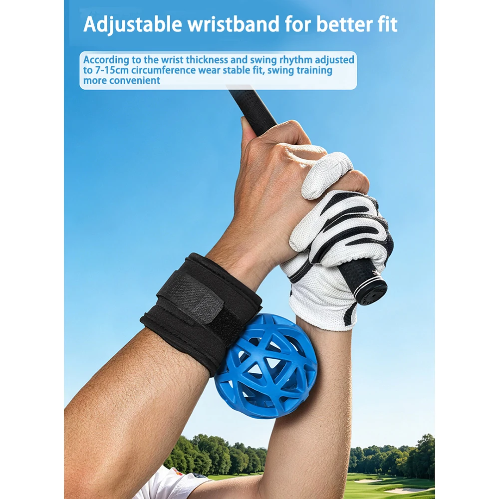 PGM Tragbarer Golf-Schwungtrainer, Golf-Schwunghaltungskorrektor, Trainingshilfe, Bälle, verstellbare Handgelenksmanschette, Golf-Trainingsball – Detail 7
