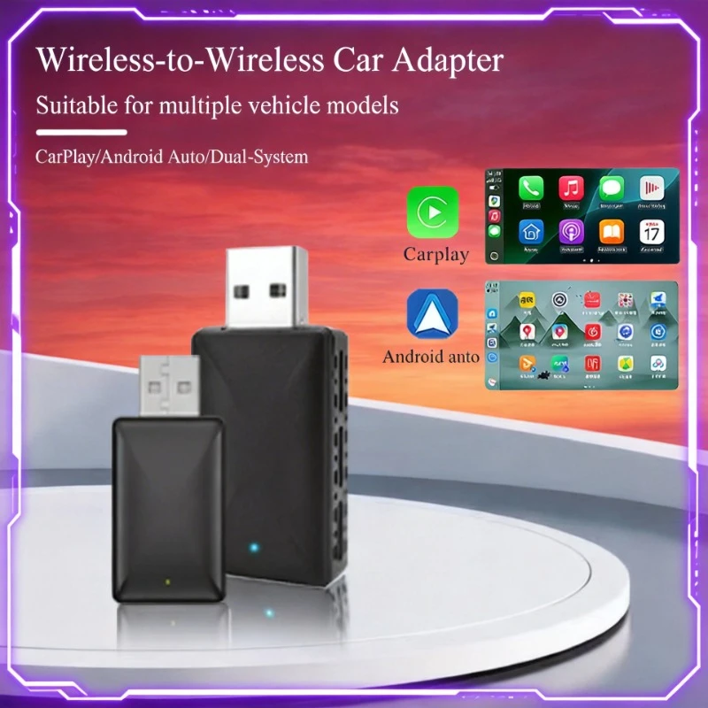 

2in1 Wireless Carplay Adapter Android Auto Wired to Wireless Dongle AI Smart Box Automatic Connection Car Intelligent Systems