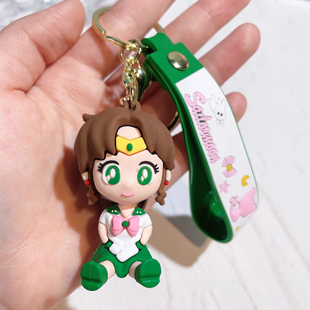 Anime Sailor Moon Keychain Fashion Jewelry Resin Action Figures PVC Key Ring Bag Pendant - view 4