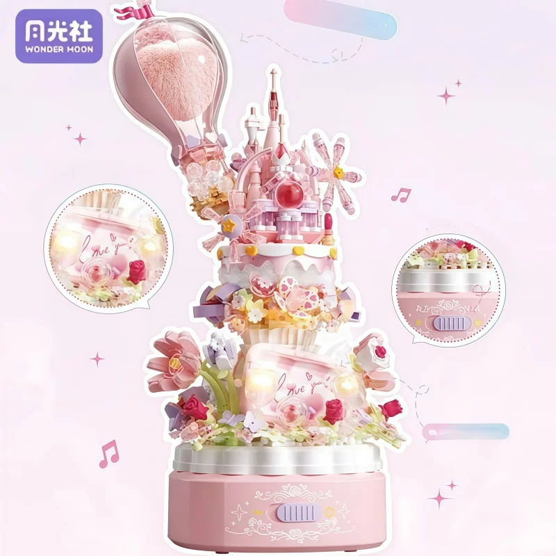 Confession Balloon Assembling Building Blocks Love Story Kawaii Anime Cartoon Model Desktop Collectible Ornaments Holiday Gifts