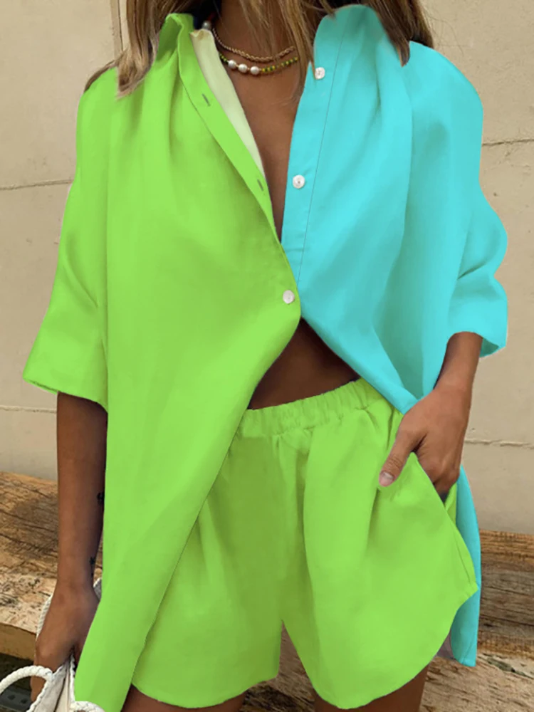 

Faionable Women's Casual Suit Set Sli Polyester Leisure Sportswear for Ages 25-35 Summer Collection