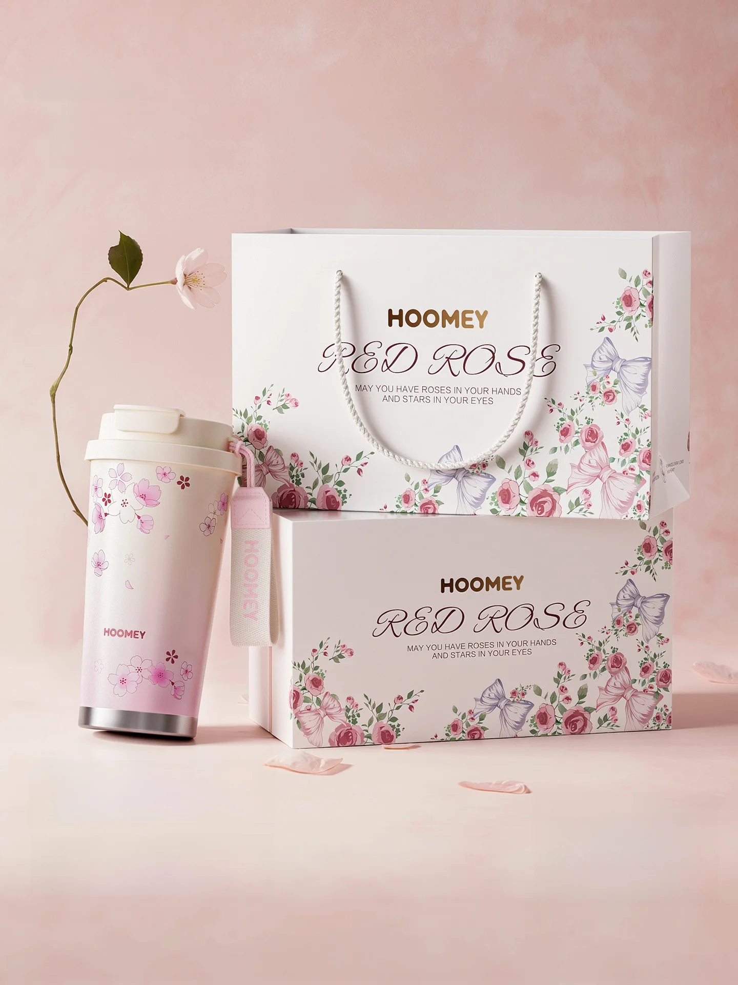 

Hoomey Insulated Coffee Cup Women's High Aesthetic Value New Model Birthday Gift Water Cup Soft Cute Healing Style PP Lid