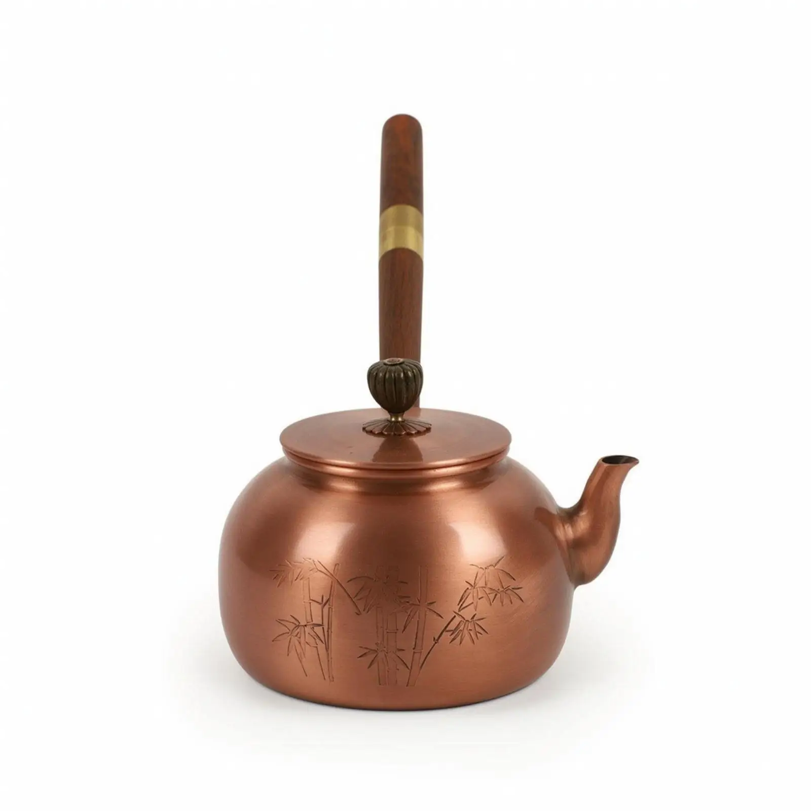 Image 3: Théière en cuivre traditionnelle, bouilloire en cuivre pour cuisinière