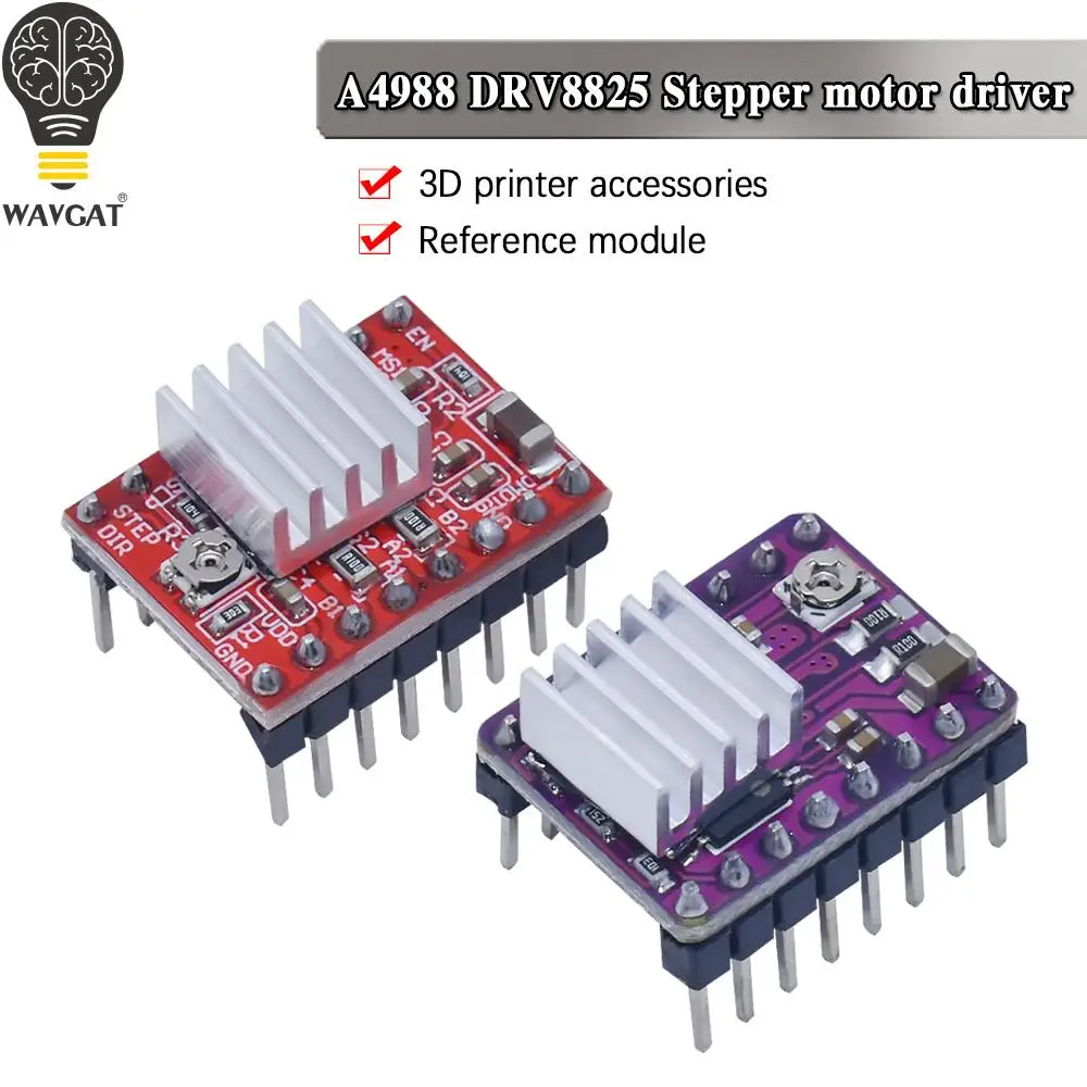 3D Printer Parts StepStick DRV8825 A4988 Stepper Motor Driver With Heat sink Carrier Reprap MKS GEN V1.4 board