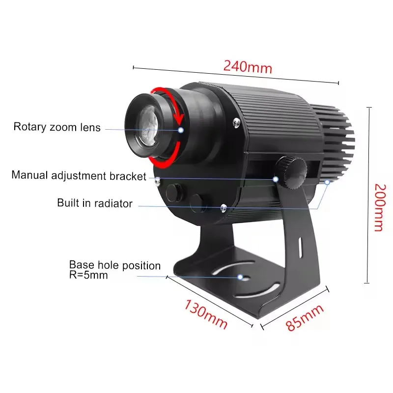 Free Customized Logo Five-grid Projector Outdoor IP67 Waterproof Light Emitting Diode Advertising Light Dynamic Rotation