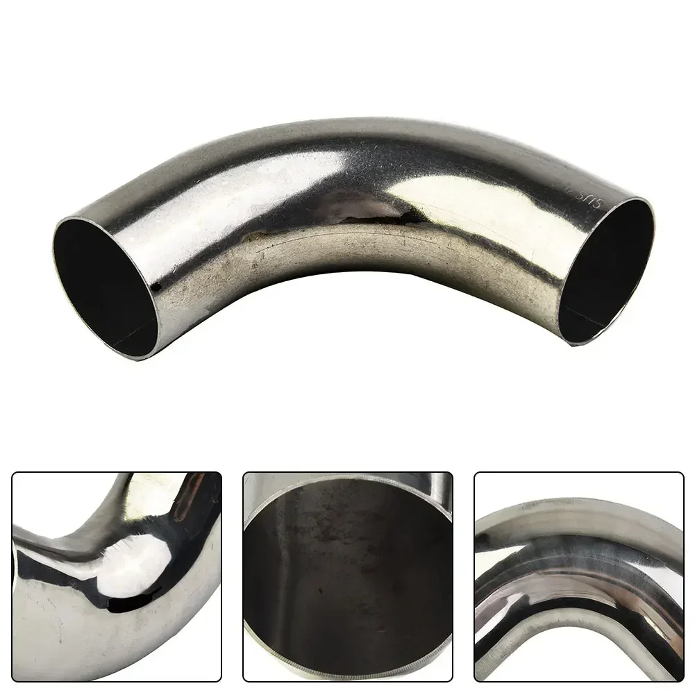 Stainless Steel Elbow 90° Mandrel Bend 90° Tube Polishing Tube DIY 19/25/32/38/51mm Bend Tube Car Exhaust Repair Replace Parts