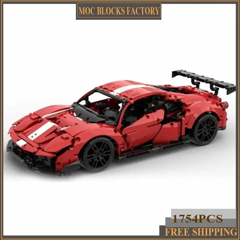 

INMOCBlocks Moc Building Blocks Supercar model series speed champion 488 GTE Technology Bricks DIY Toys For Kids Children Gifts