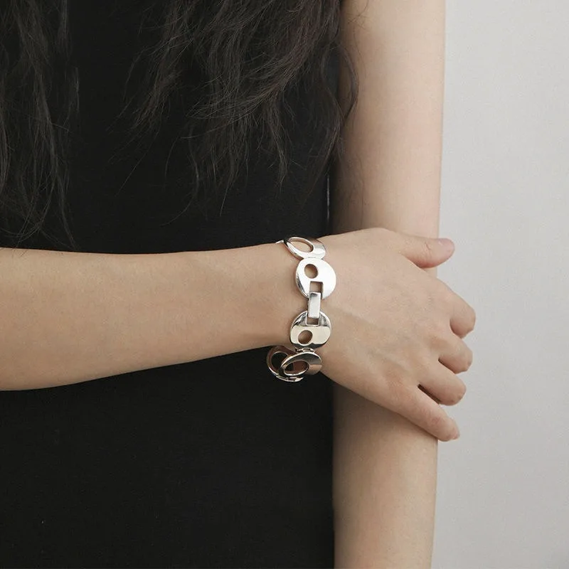 Unisex Niche Watch‑Band Style Bracelet, Unique Fashion Statement Wrist Jewelry for Daily Casual Wear