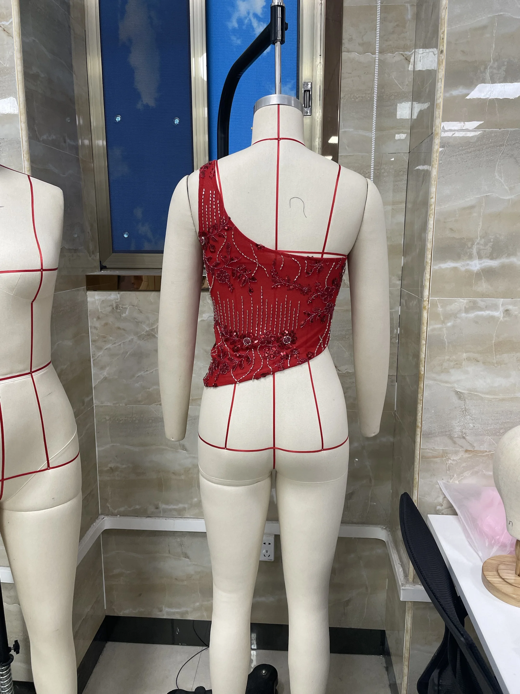 Women's Summer Beaded Sequin Flower Tank Tops Solid Stylish Sparkly Glitter Off One Shoulder Slim Vest Streetwear