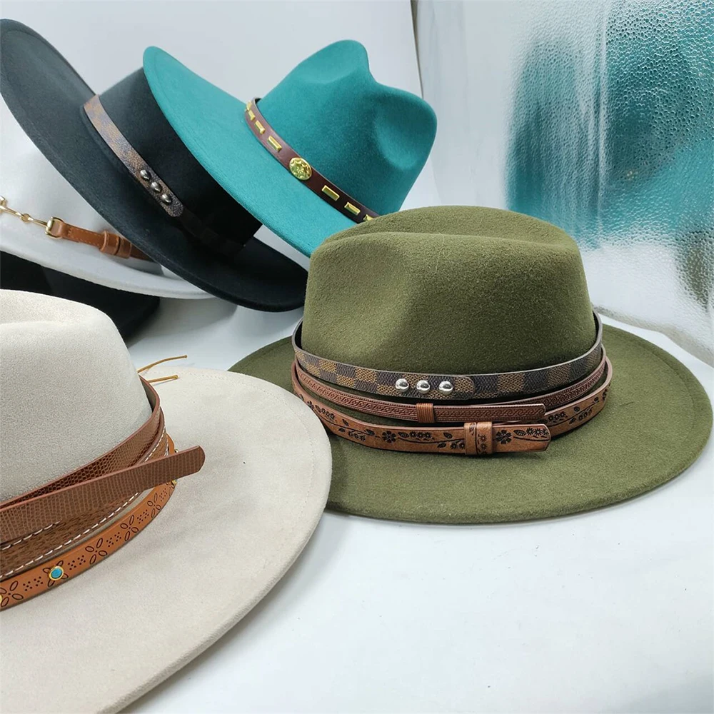 New Hat Minimalist Belt Accessories Straw Hat Accessories Men\'s and Women\'s Hat Belt Fedora Hat Fashion Decoration