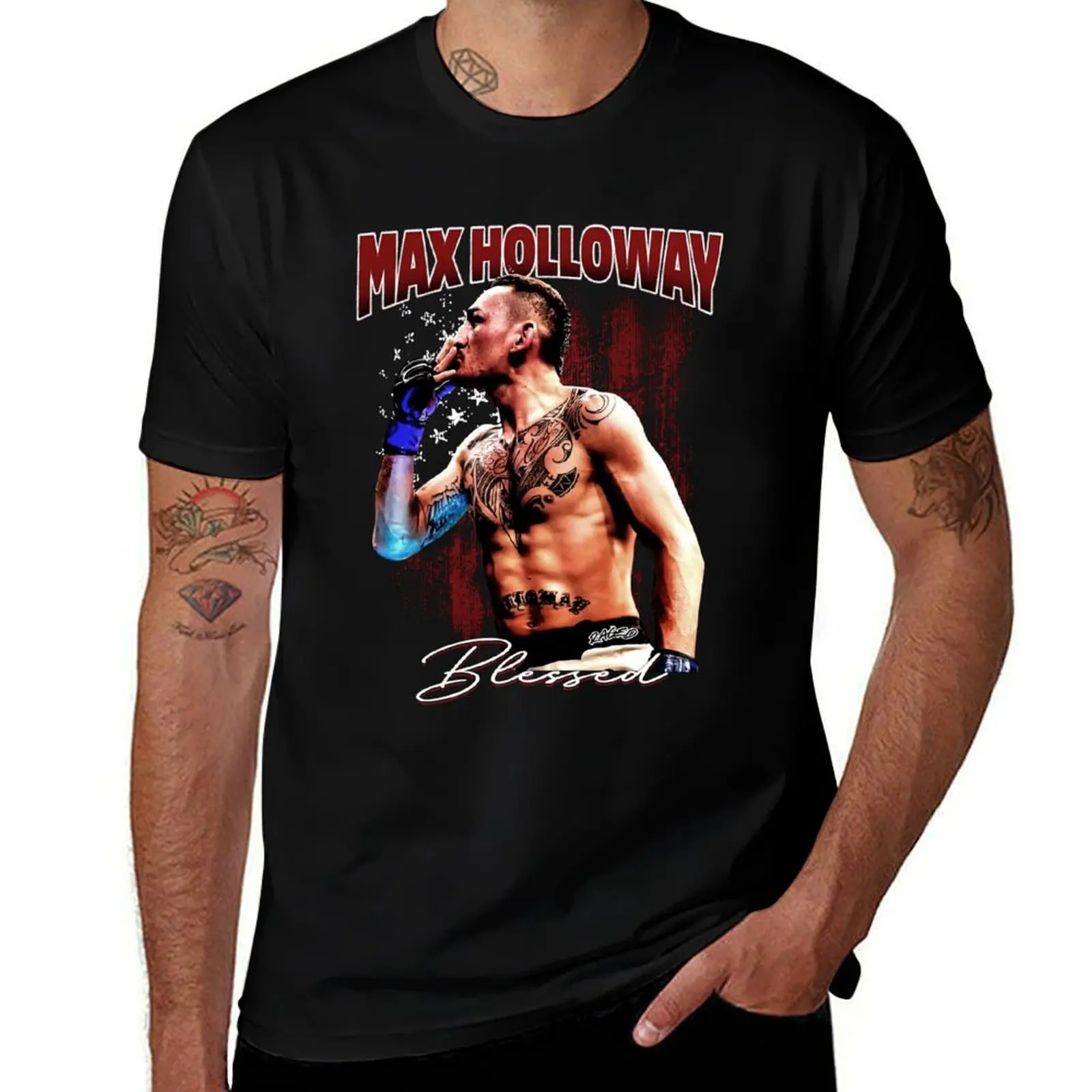 Raged Max Holloway T-Shirt Urban Style Print T-Shirt