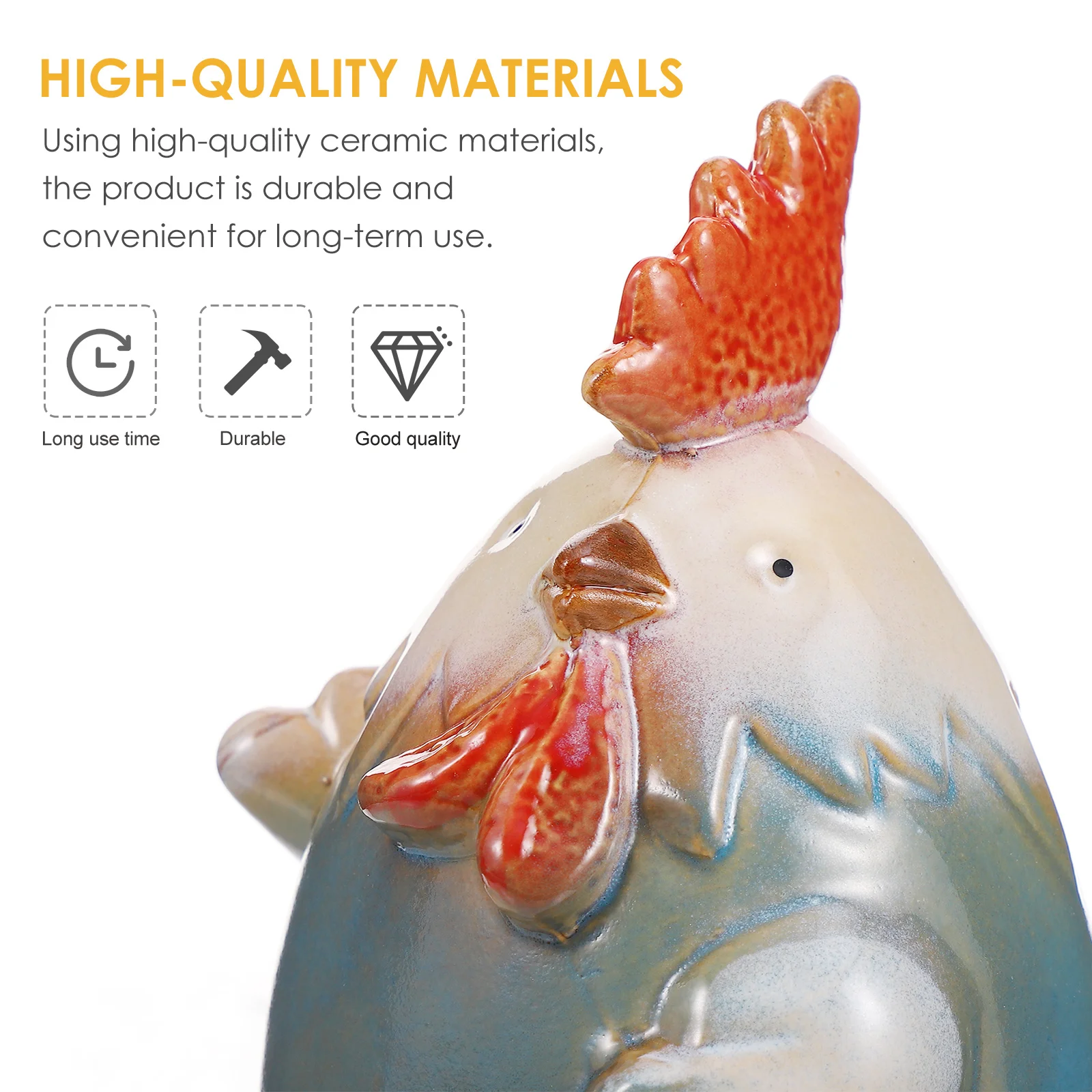

1Pcs Kiln-Variegated Chicken Coin Bank Premium Craft Decoration for Fine Workmanship Money Saving Pot Compact Storage Jar