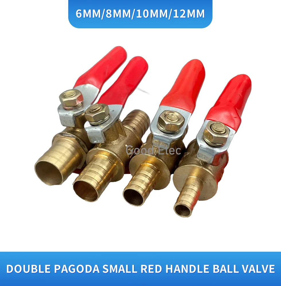 6mm 8mm 10mm 12mm Hose Barb Inline Brass Water Oil Air Gas Fuel Line Shutoff Ball Valve Pipe Fittings