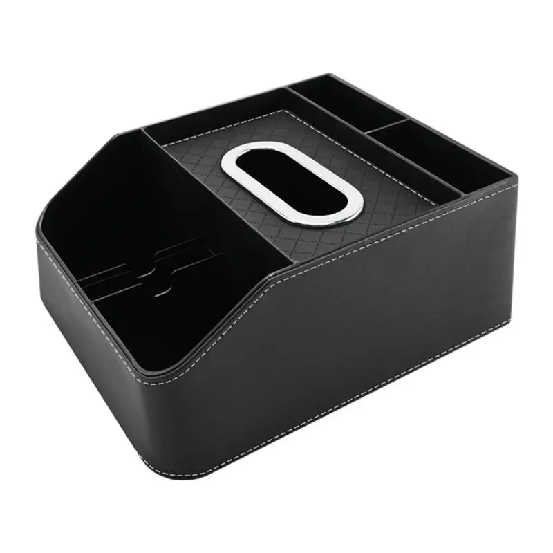 Car Armrest Tissue Box Seat Organizer Paper Towel Holder Versatile Armrest Box Console Cup Holder For Cell Phone Storage