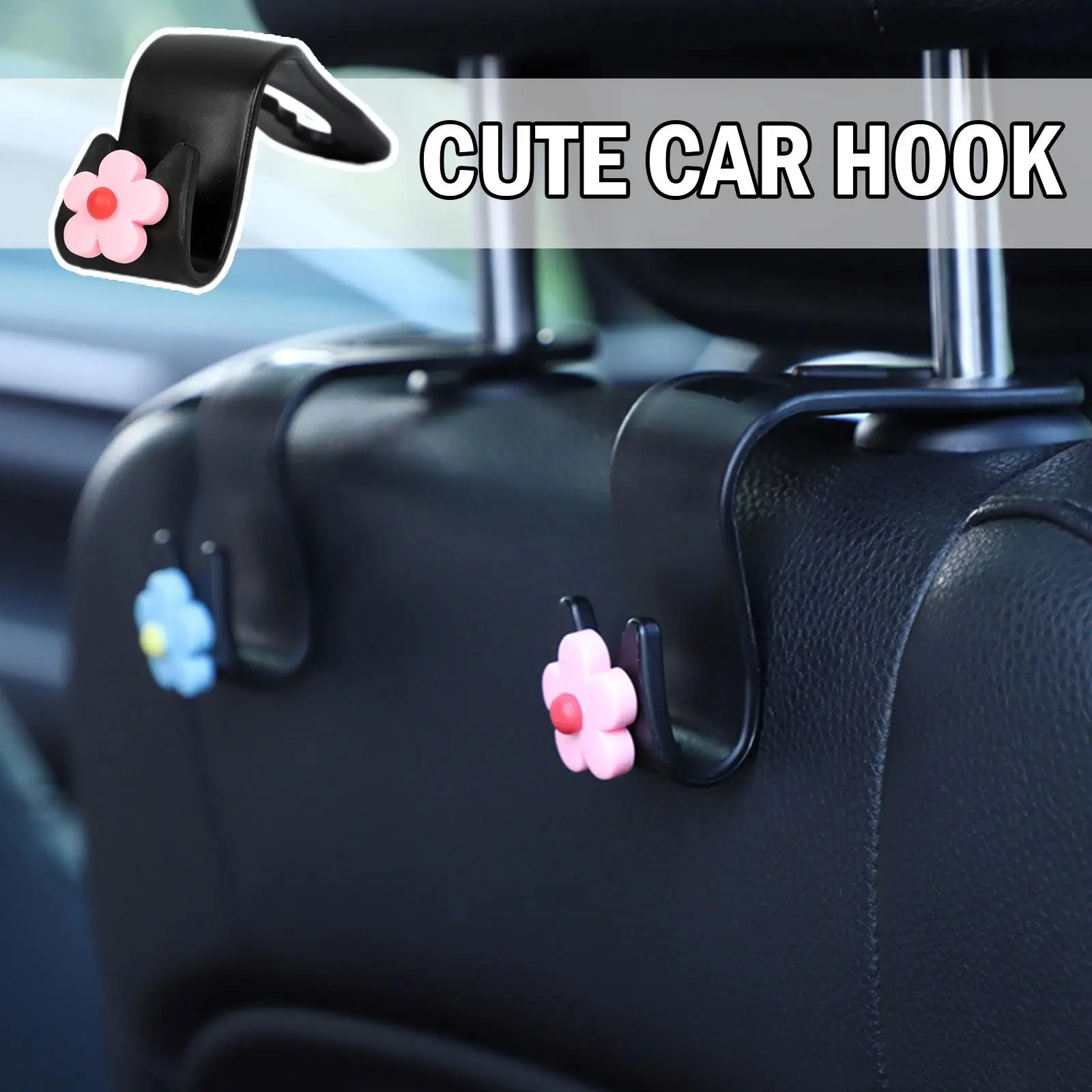 Multifunctional Flower Shape Car Hook Cute Car Seat Back Creative Storage Hook Car Decoration Products