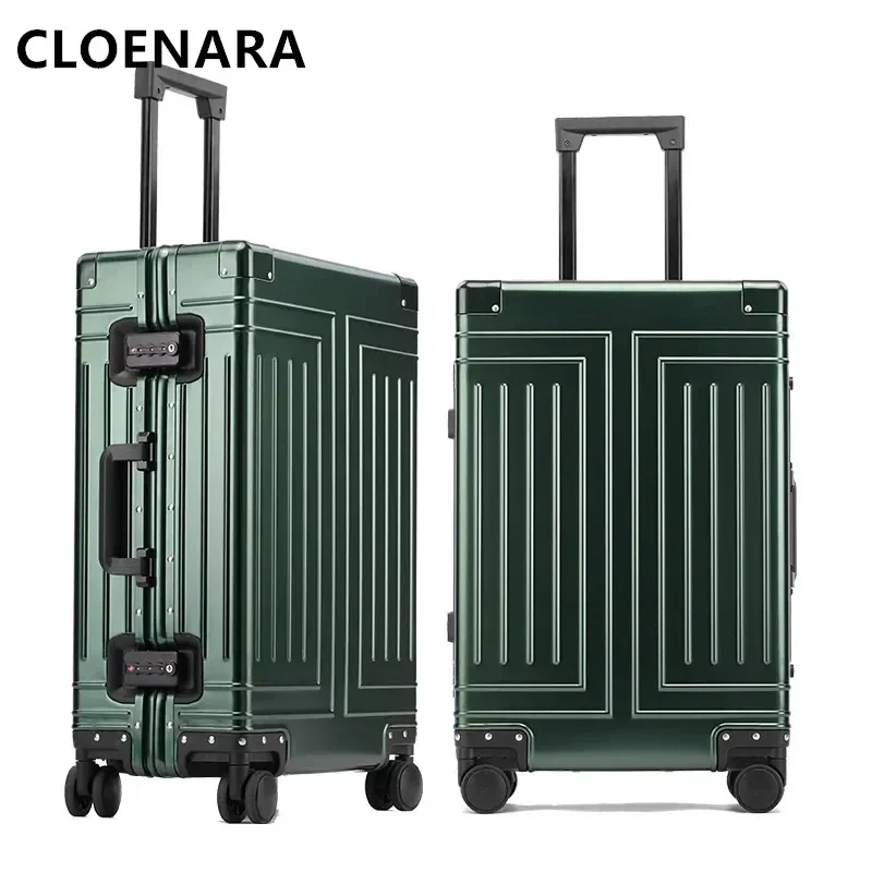 COLENARA-maleta de viaje de aleación de aluminio y magnesio para hombre, maleta con ruedas, equipaje de cabina, 26 ", 29 pulgadas, 20", 24