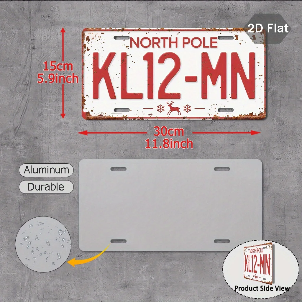 1 Retro Arctic Number Plate | Mysterious Minnesota Red and White Vintage Design - Christmas Decorations, Auto Parts