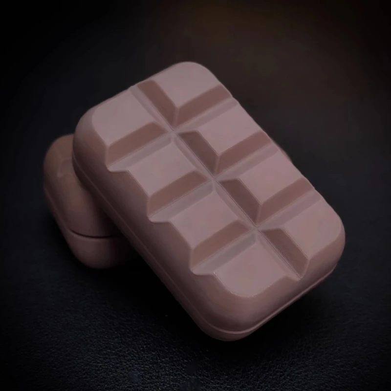 

3D Printed Chocolate Magnetic Push Card Fidget EDC Mechanical Slider Pushing Plate Haptic Coin Sensory Relieve Stress Relief Toy