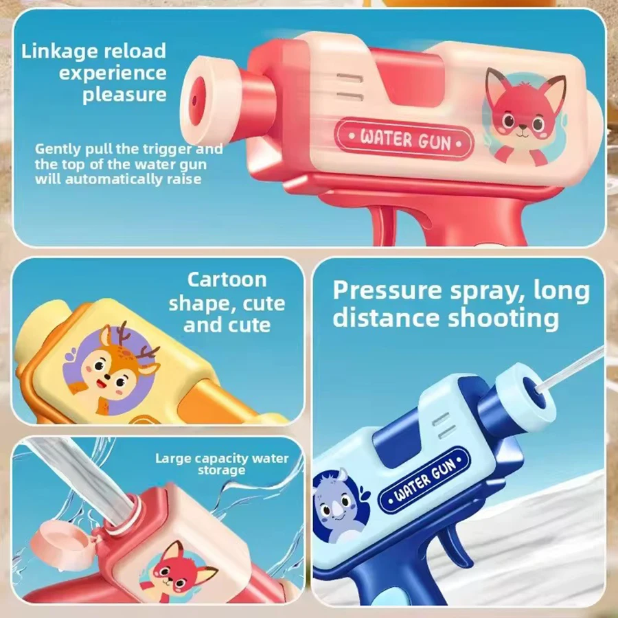 Cartoon Gun Mini Water  Toy for Children and Adults Summer Swimming Pool Toys Outdoor Fun Water Fight Props Children Holiday Gif