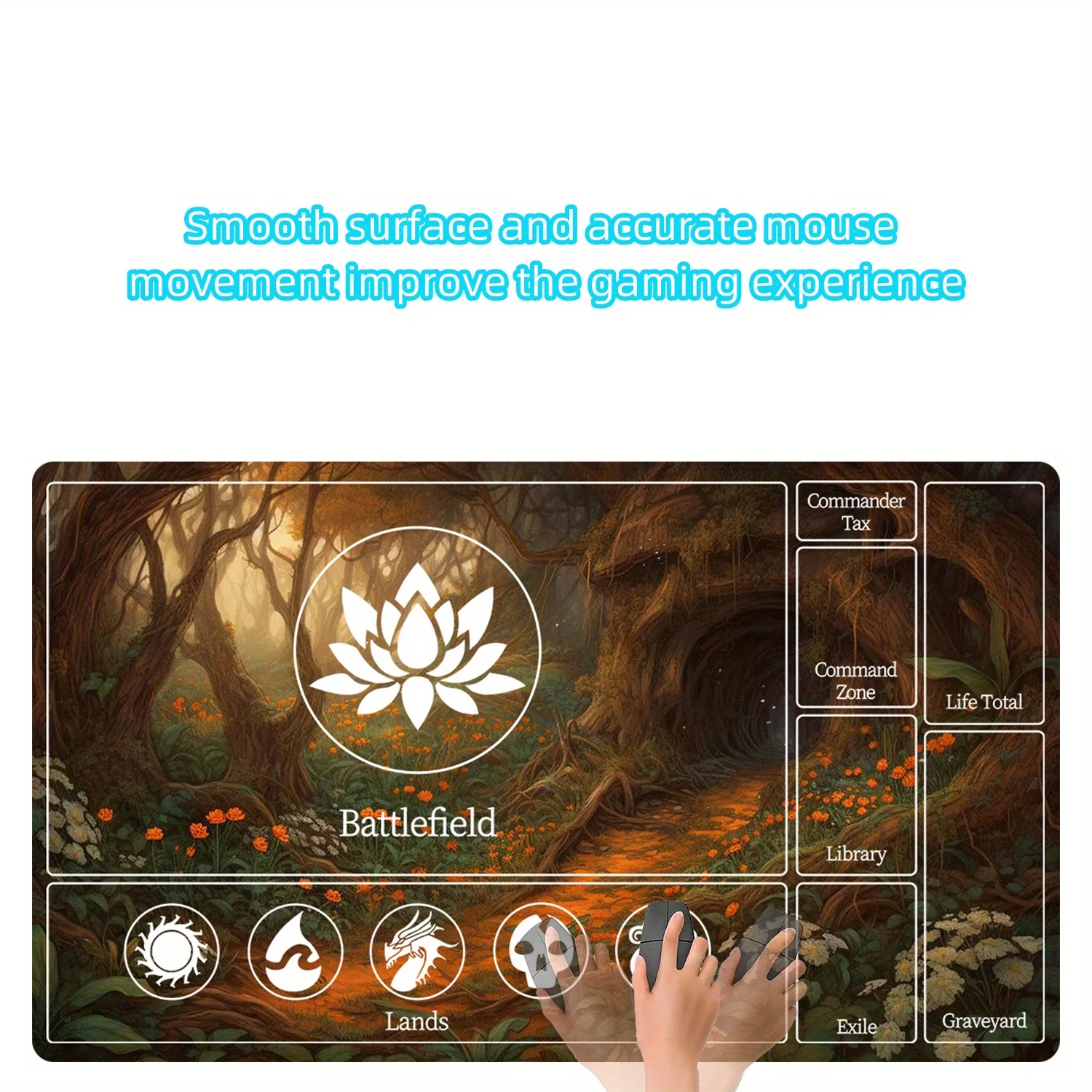 Gaming Mouse pad Magic play mat Playmat Rules Zones TCG CCG PlayMats Compatible for Trading Card Game Two-player final game